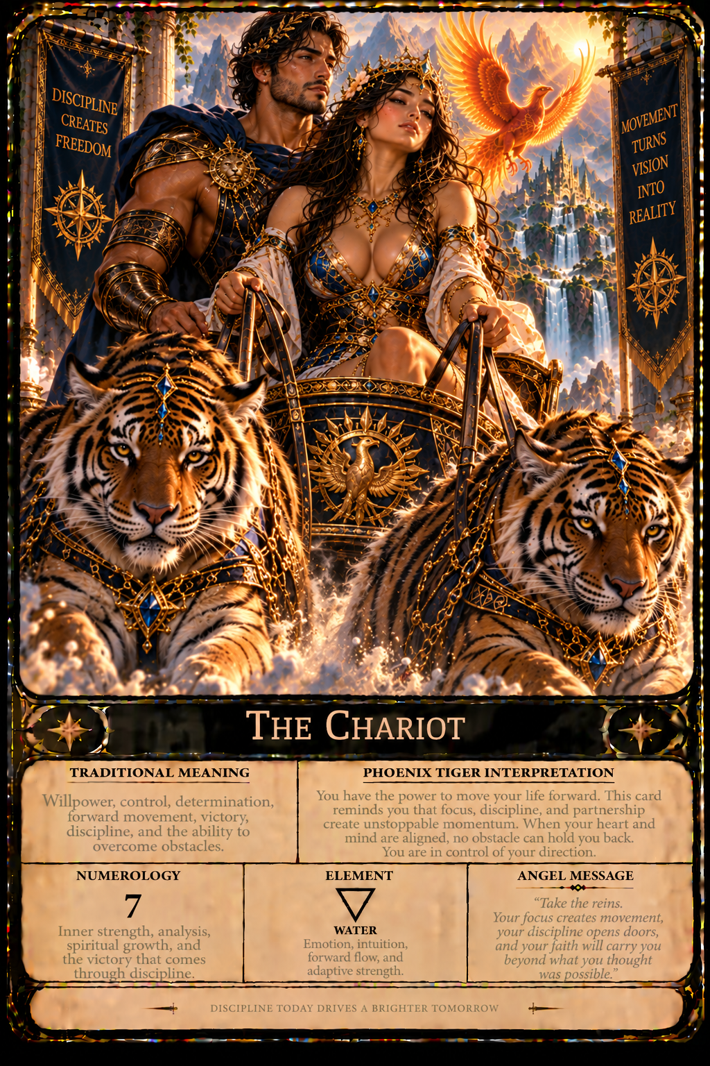 🔥 Phoenix Tiger: Initiation — 78-Card Learning Tarot Deck! (click here)