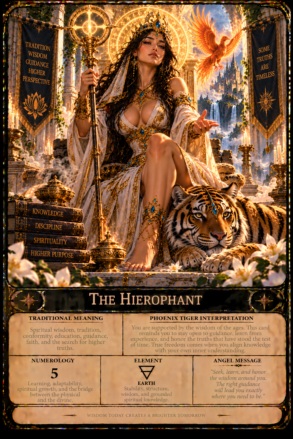 🔥 Phoenix Tiger: Initiation — 78-Card Learning Tarot Deck! (click here)