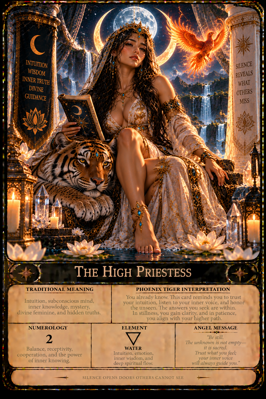 🔥 Phoenix Tiger: Initiation — 78-Card Learning Tarot Deck! (click here)