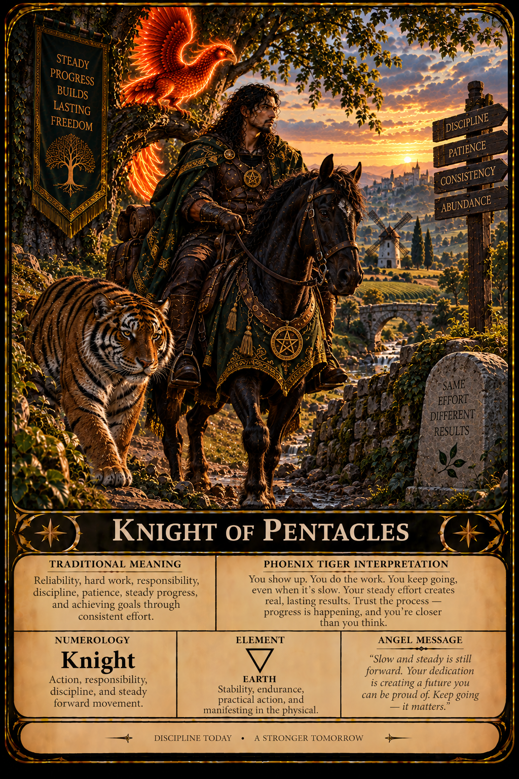 🔥 Phoenix Tiger: Initiation — 78-Card Learning Tarot Deck! (click here)