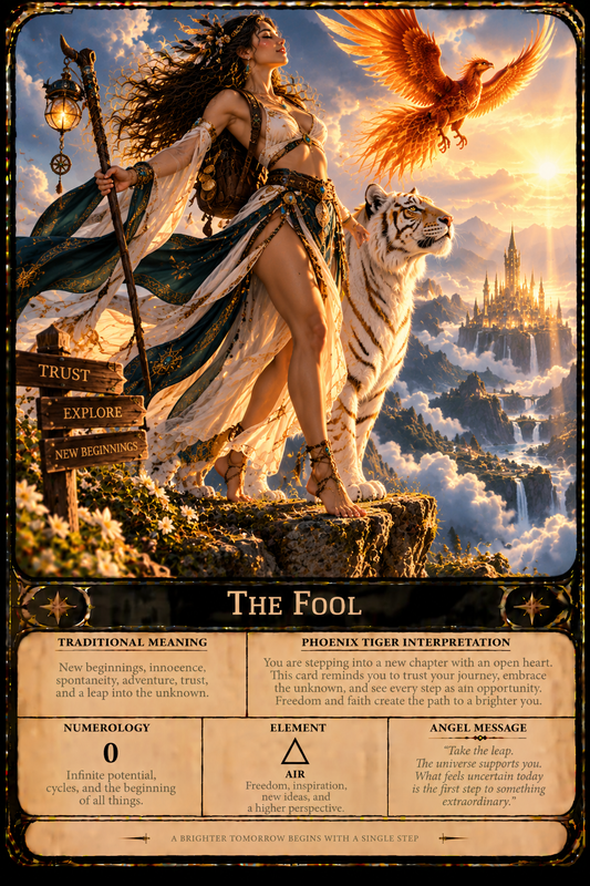 🔥 Phoenix Tiger: Initiation — 78-Card Learning Tarot Deck! (click here)