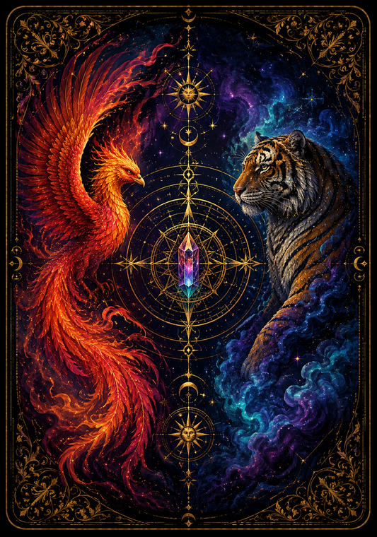 🔥Phoenix Tiger: Divine Temptation — 100-Card Luxury Tarot Deck! (click here)