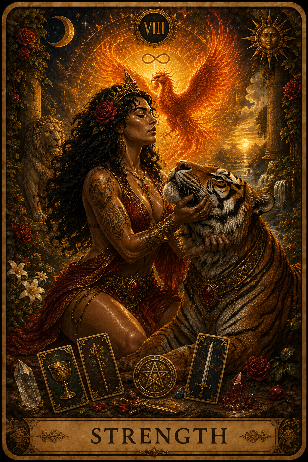 🔥Phoenix Tiger: Untamed — 100-Card Tarot Deck! (click here)