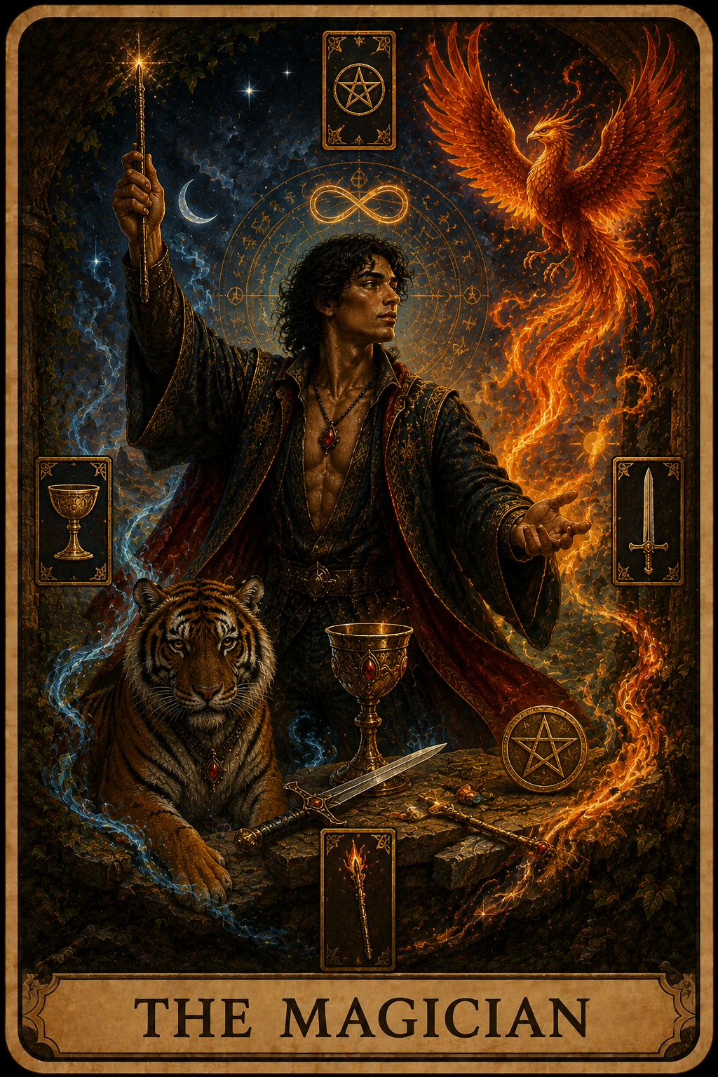 🔥Phoenix Tiger: Untamed — 100-Card Tarot Deck! (click here)