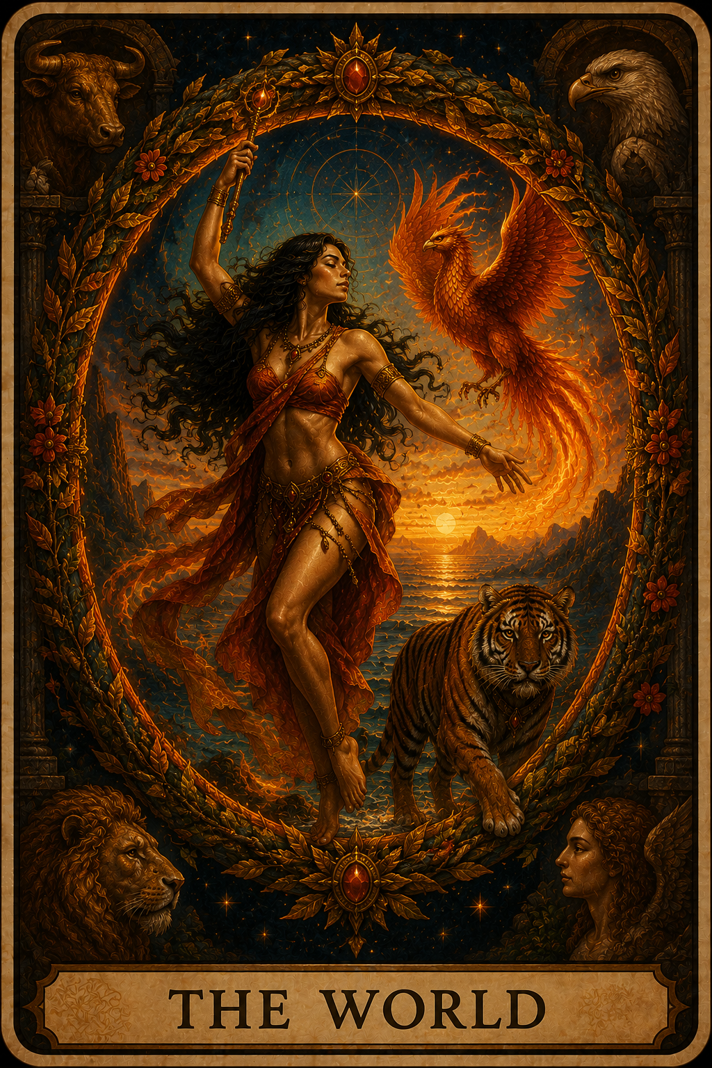 🔥Phoenix Tiger: Untamed — 100-Card Tarot Deck! (click here)